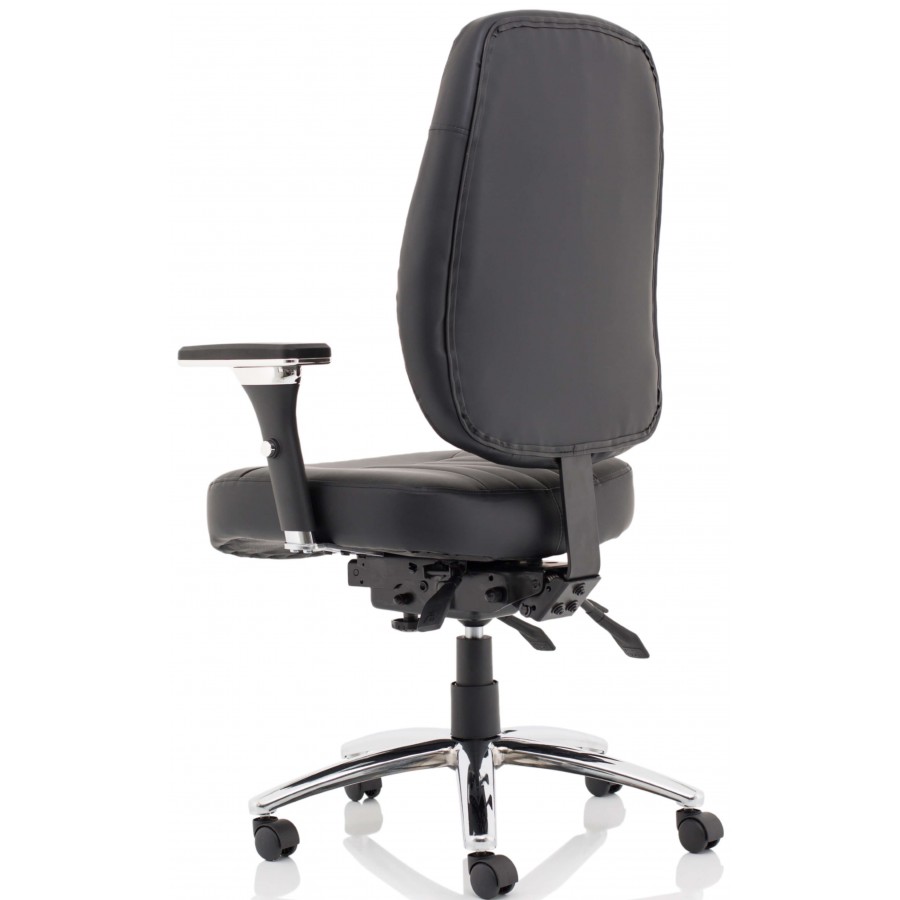 Barcelona Leather Heavy Duty Office Chair  - 158KG Rated 24 Hour Use